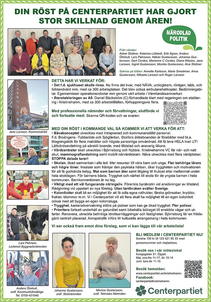 Din röst på Centerpartiet har gjort stor skillnad genom åren