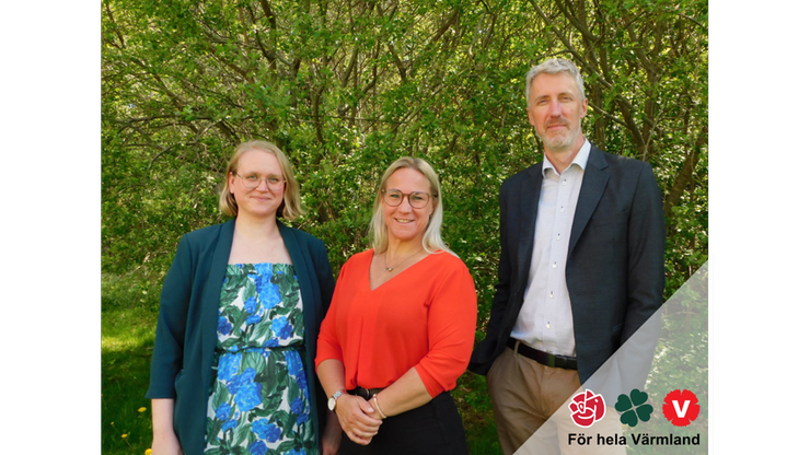 Foto Elisabeth Björk (V), Åsa Johansson (S) och Erik Evestam (C).